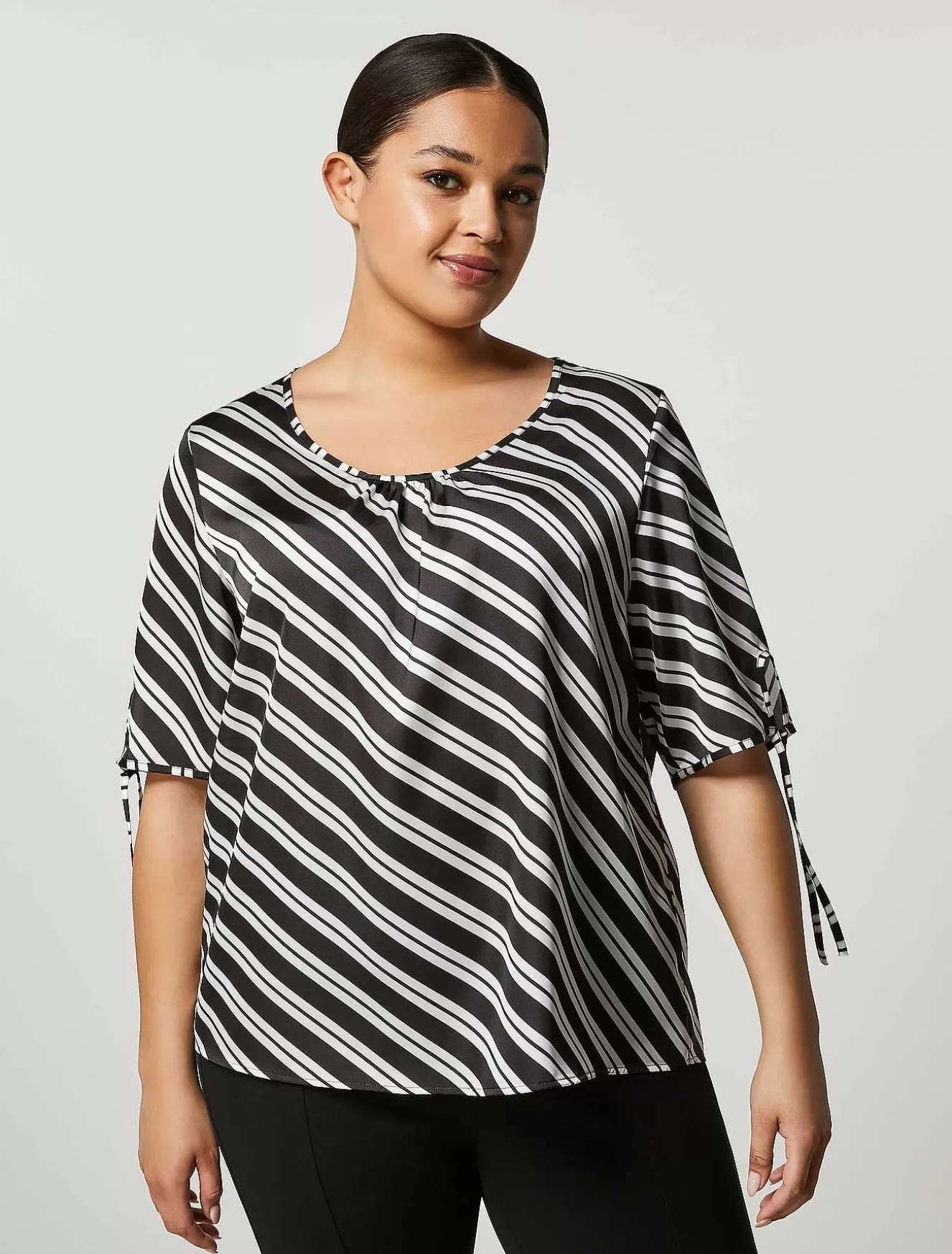 Printed Satin Blouse-Marina Rinaldi Best