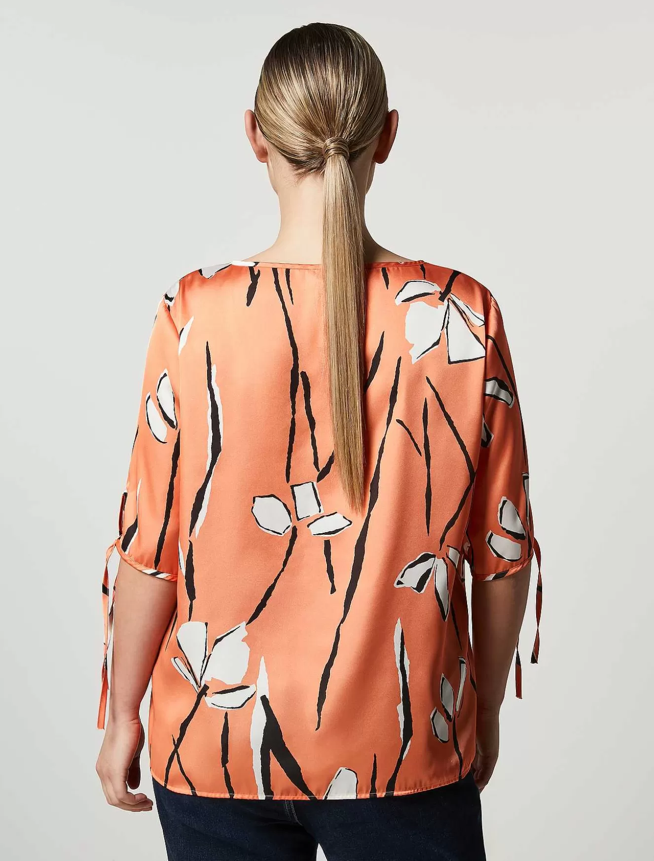 Printed Satin Blouse-Marina Rinaldi Online