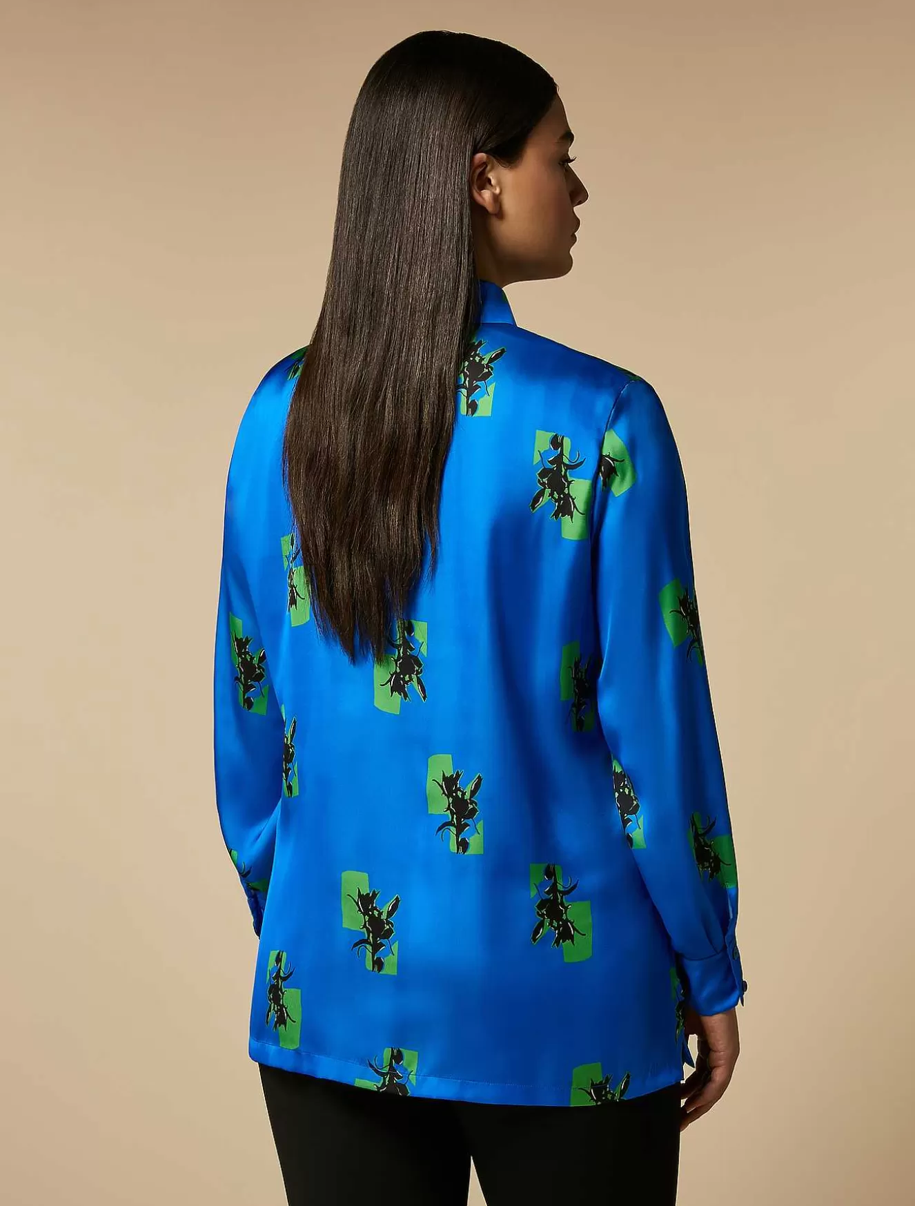 Printed Satin Shirt-Marina Rinaldi Hot