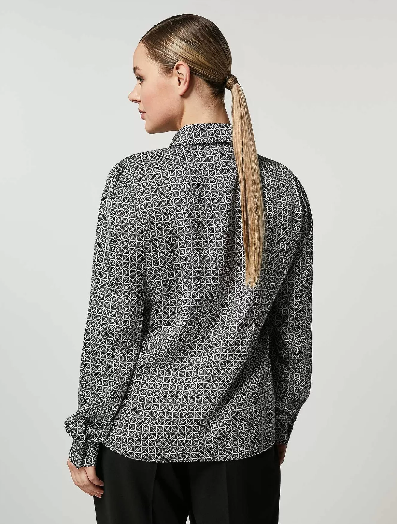Printed Satin Shirt-Marina Rinaldi Store