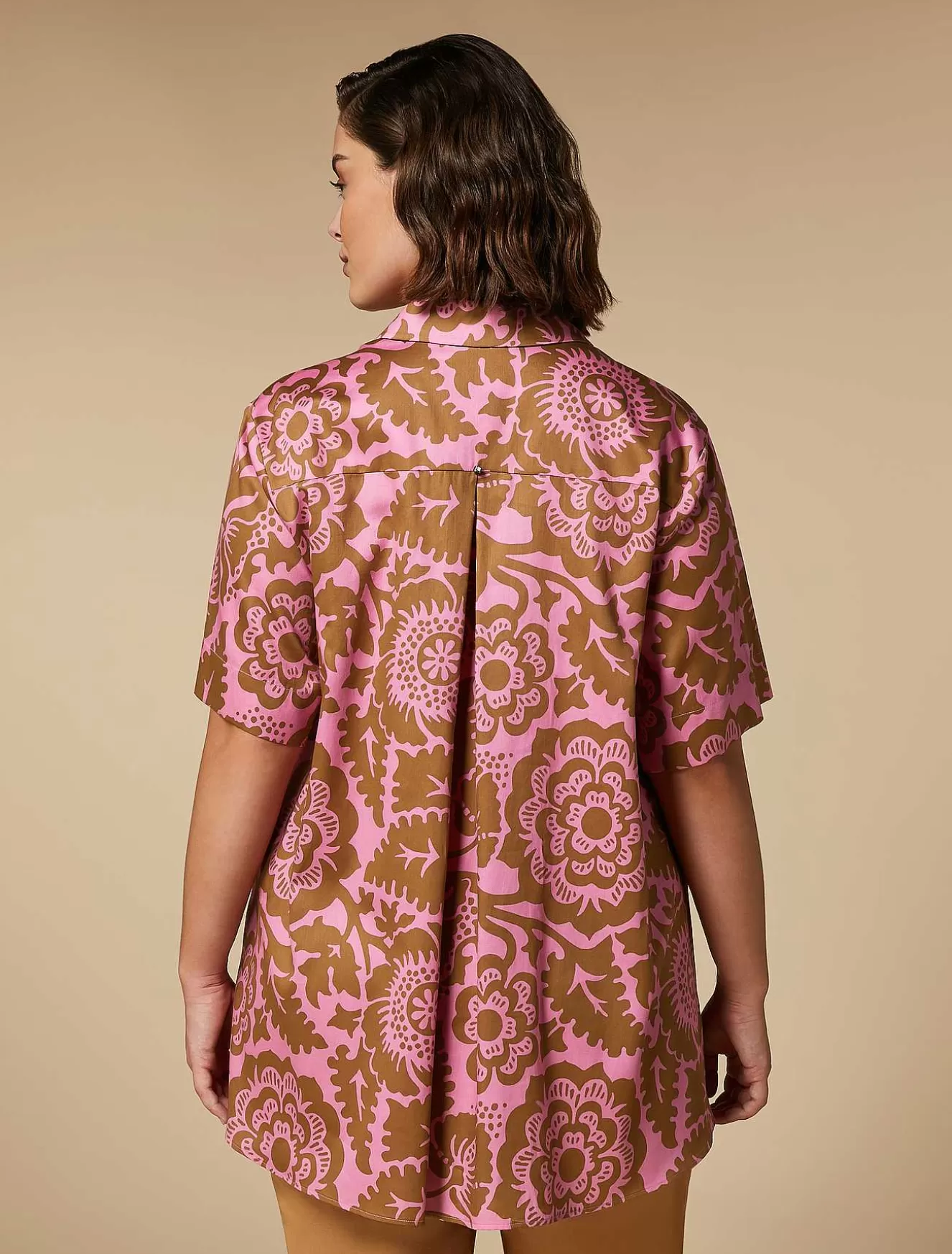 Printed Satin Shirt-Marina Rinaldi Cheap