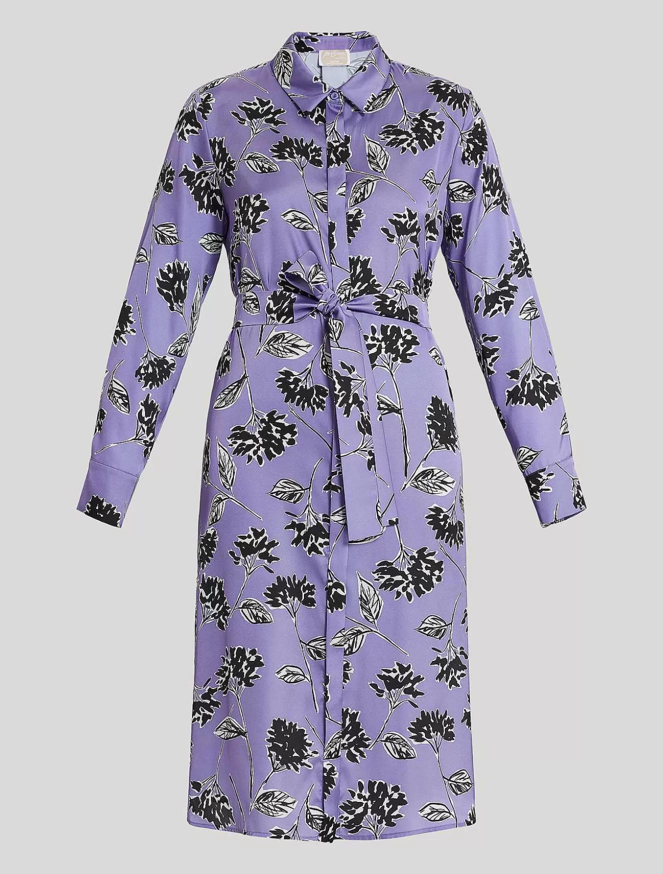 Printed Satin Shirt Dress-Marina Rinaldi Cheap