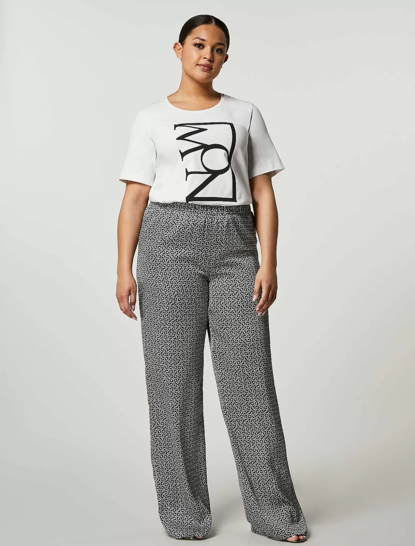 Printed Satin Trousers-Marina Rinaldi New