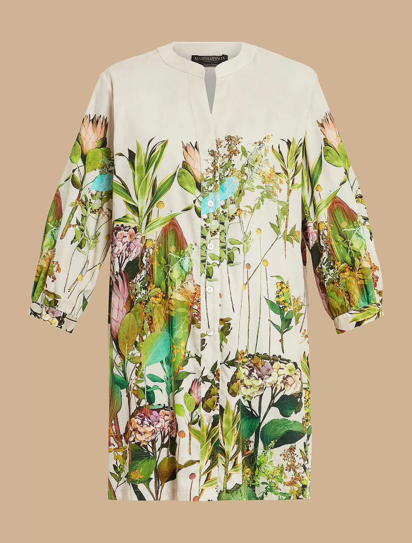 Printed Satin Tunic-Marina Rinaldi Fashion
