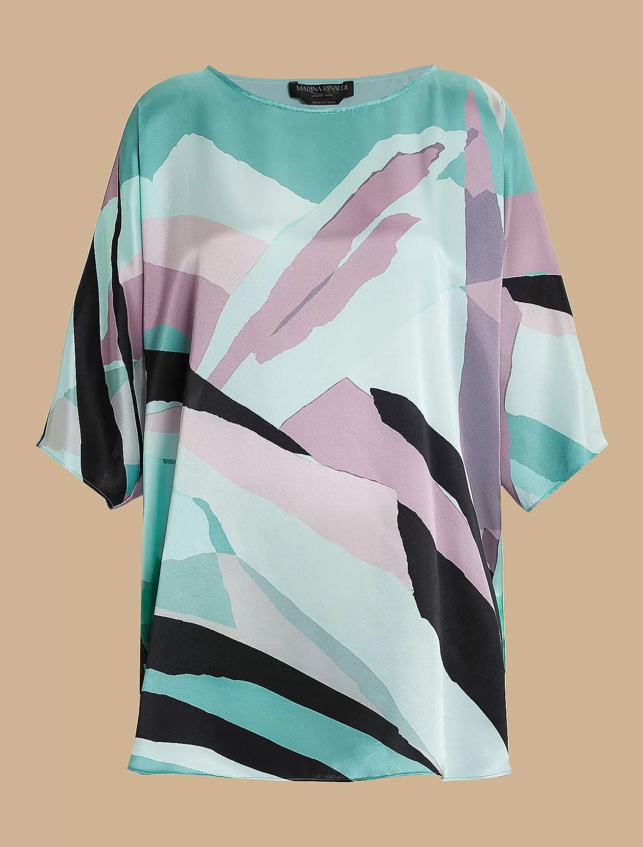 Printed Silk Satin Tunic-Marina Rinaldi Fashion