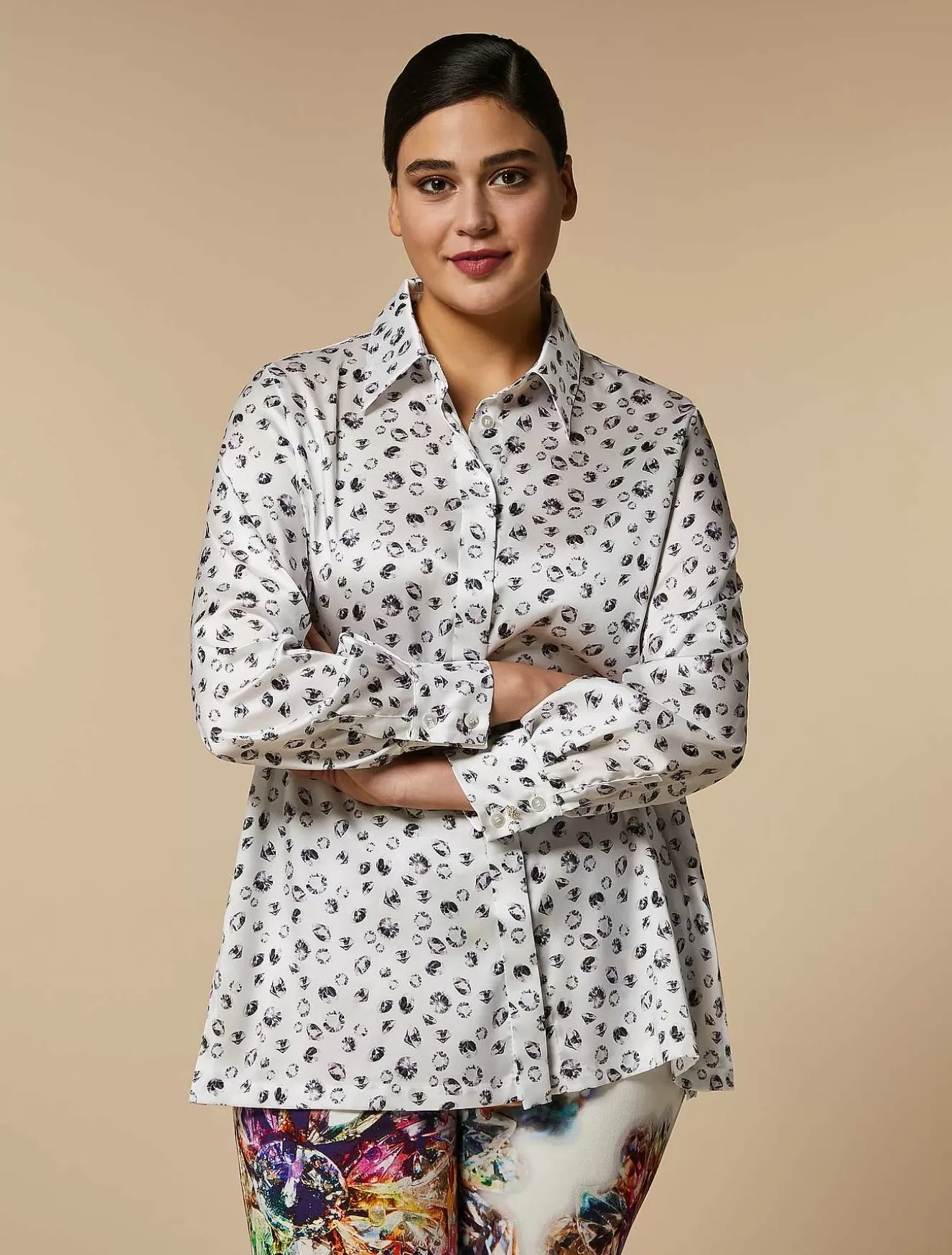 Printed Twill Shirt-Marina Rinaldi New