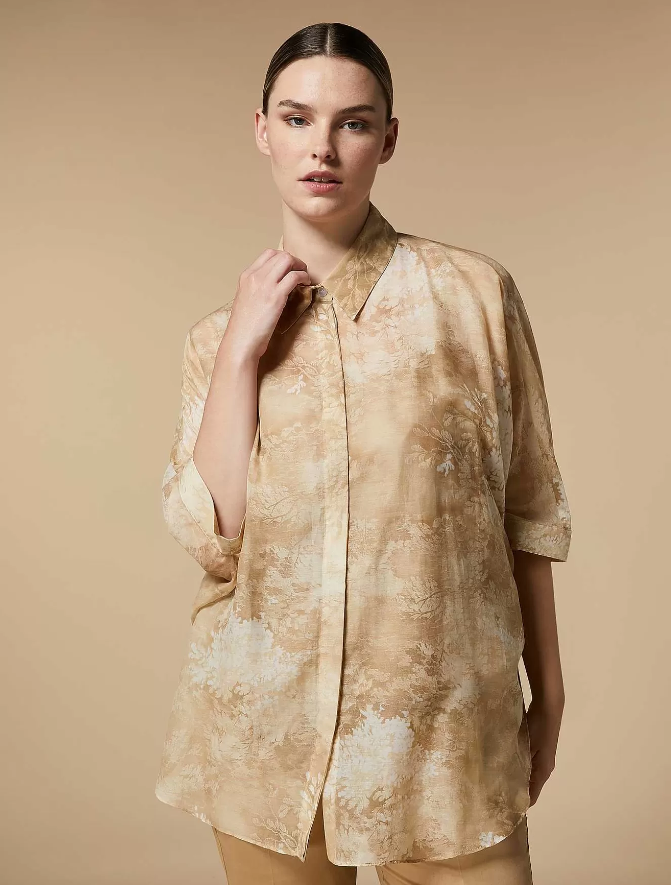 Printed Voile Shirt-Marina Rinaldi Clearance