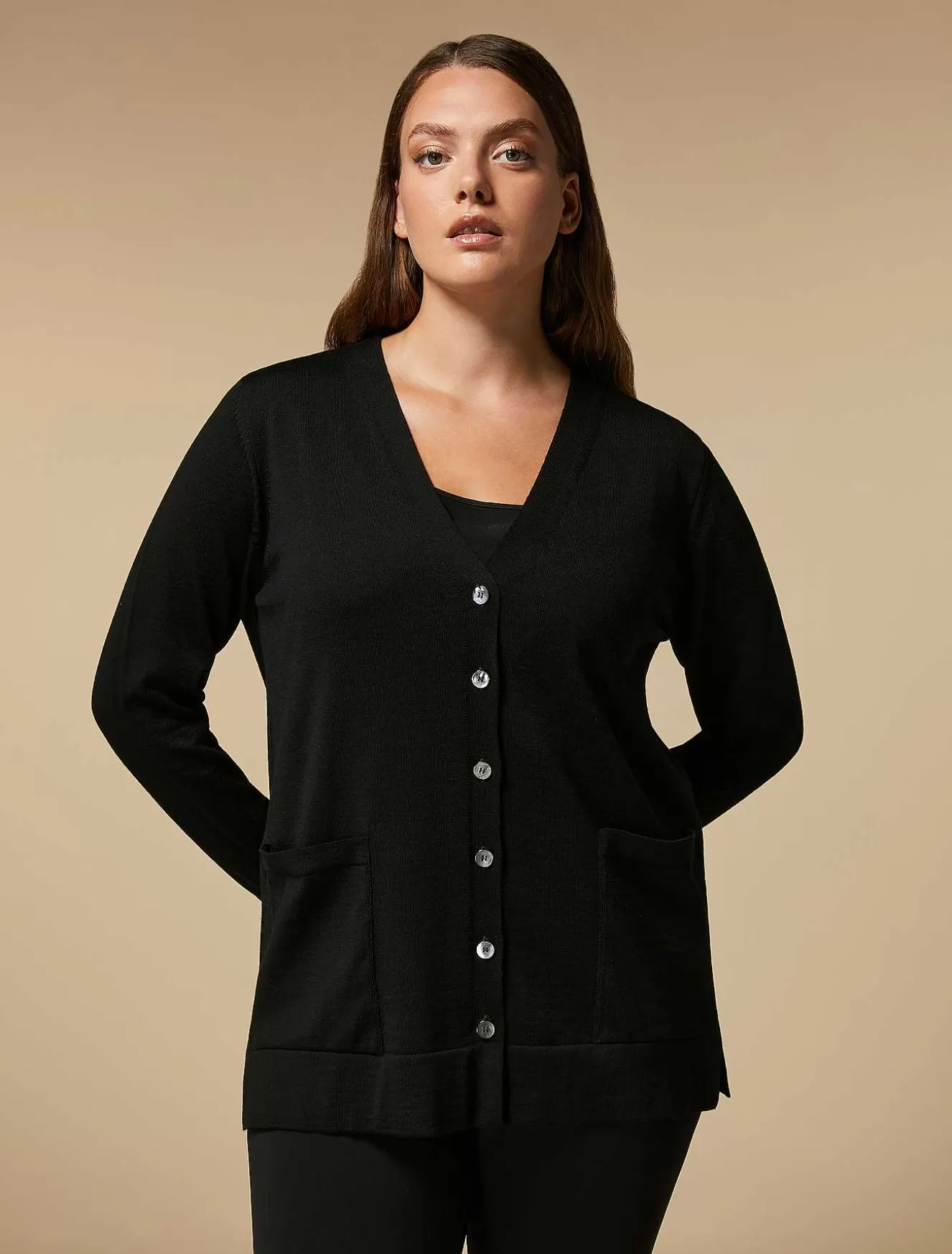 Pure Wool Cardigan-Marina Rinaldi Hot
