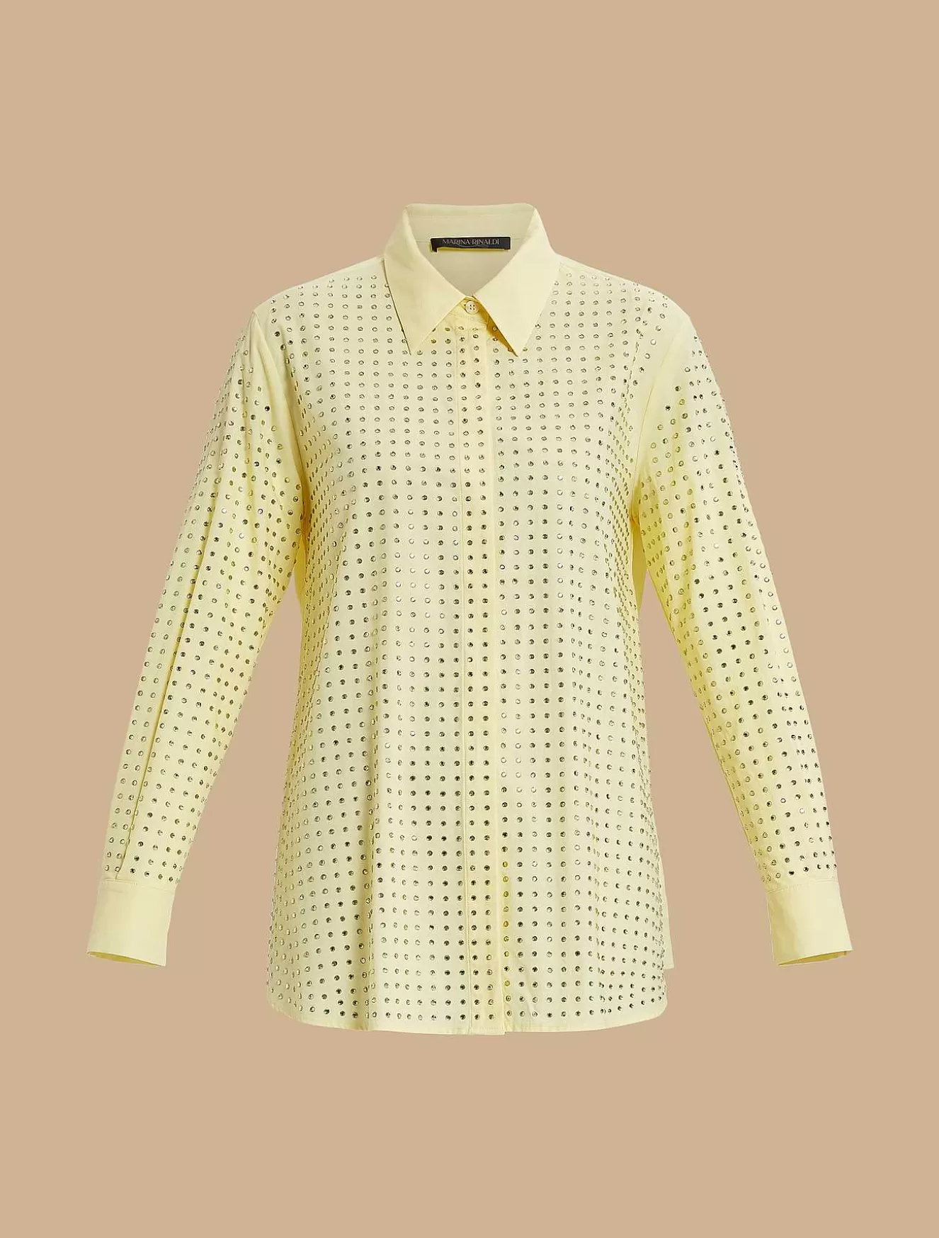 Rhinestone-Adorned Poplin Shirt-Marina Rinaldi Online