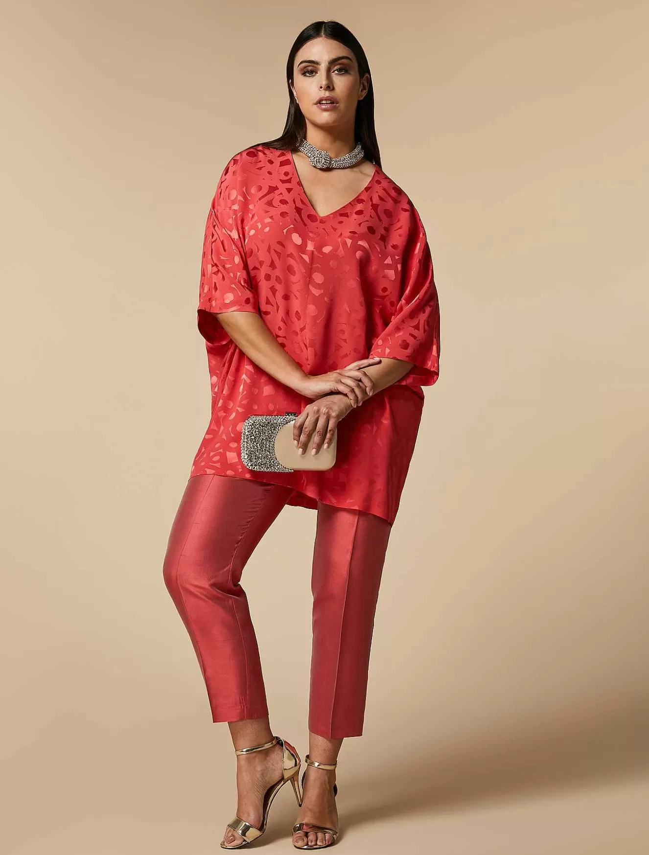 Ribbon-Adorned Jacquard Blouse-Marina Rinaldi Cheap