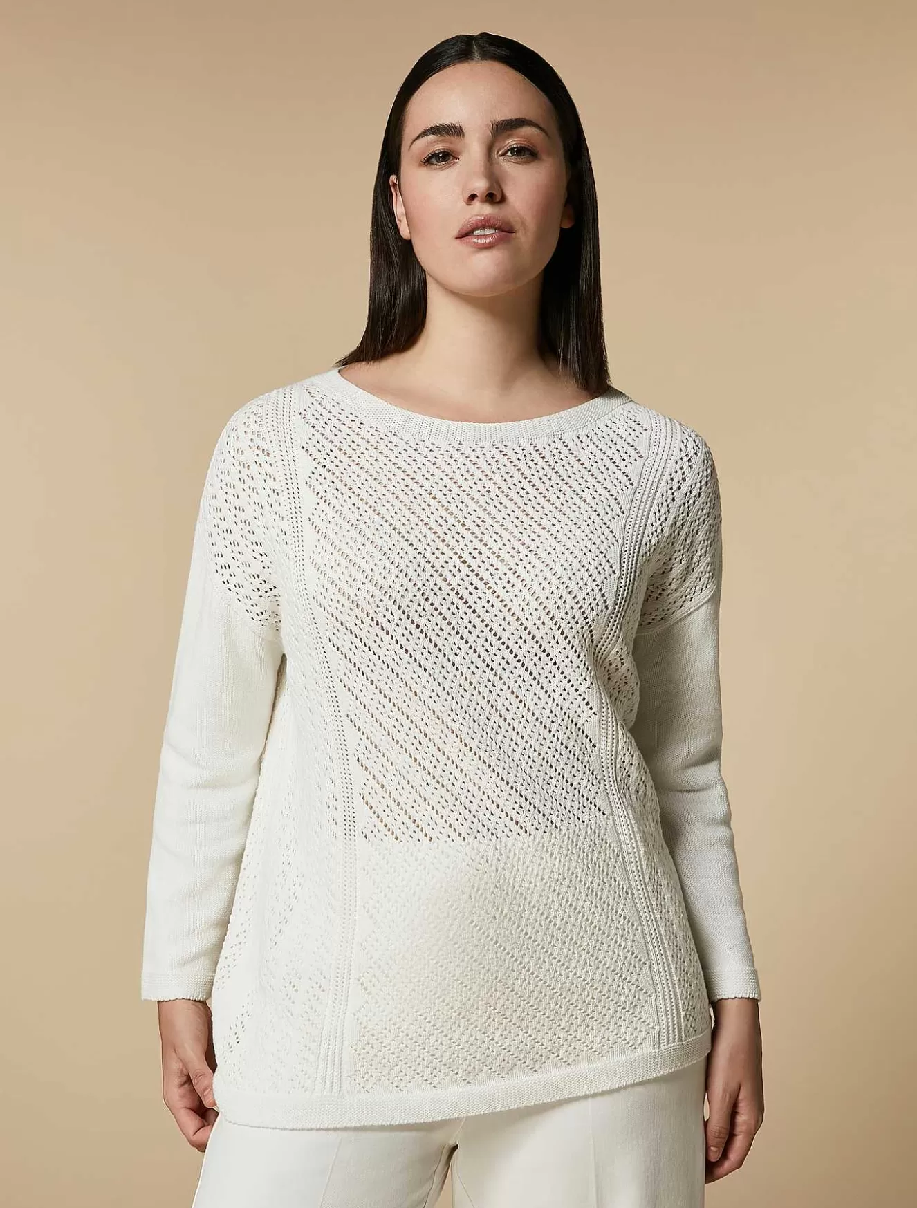 Seamless Cotton Sweater-Marina Rinaldi New
