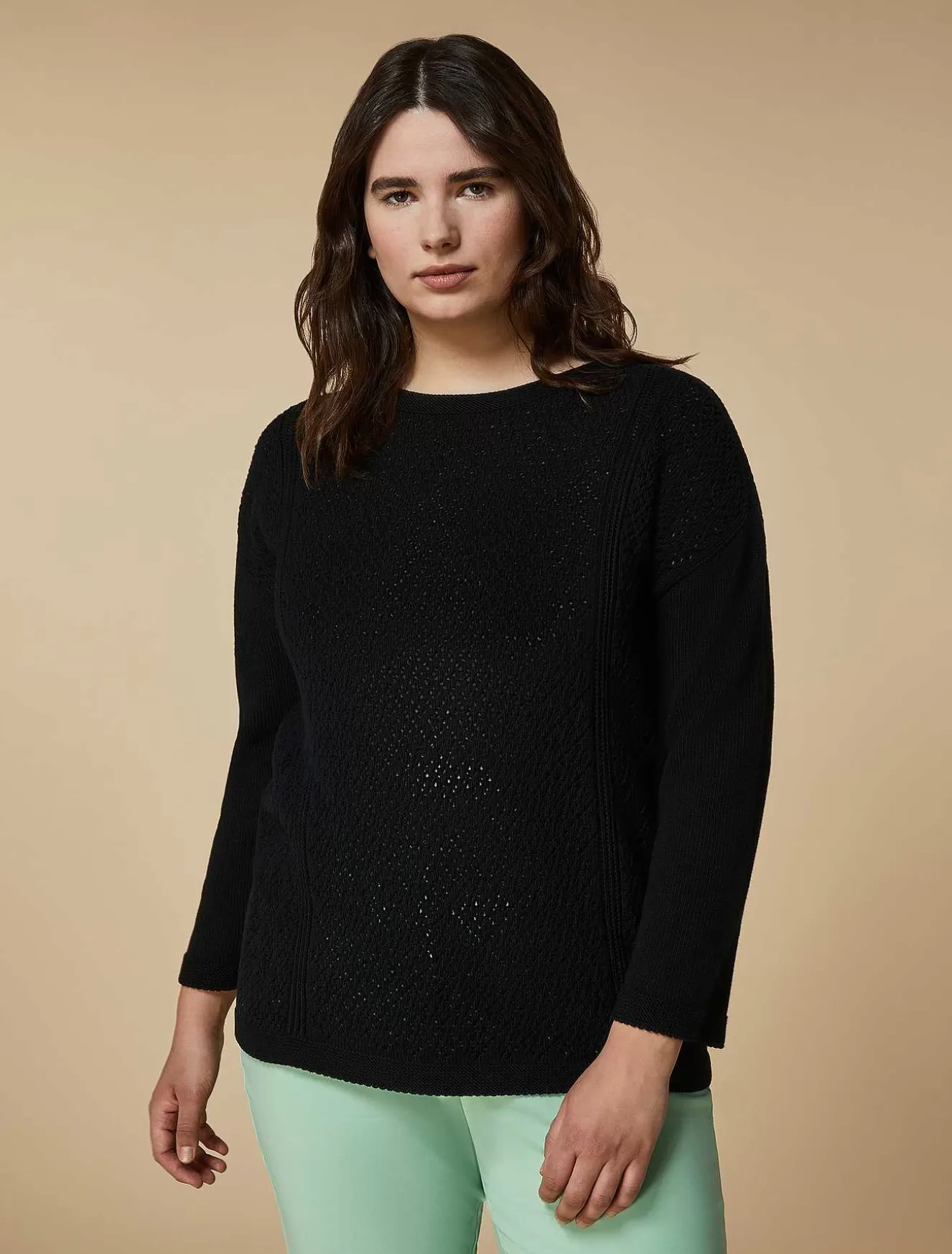 Seamless Cotton Sweater-Marina Rinaldi Flash Sale