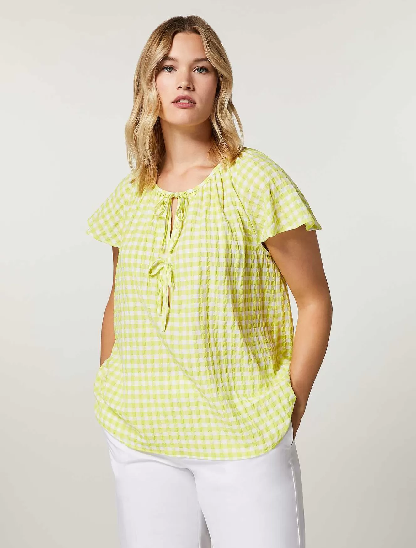 Seersucker Blouse-Marina Rinaldi Hot