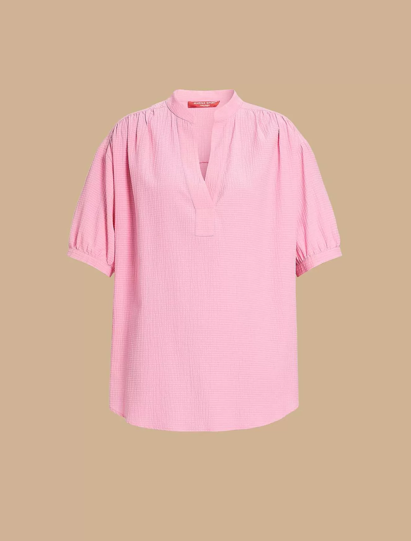 Seersucker Cotton-Blend Shirt-Marina Rinaldi Cheap