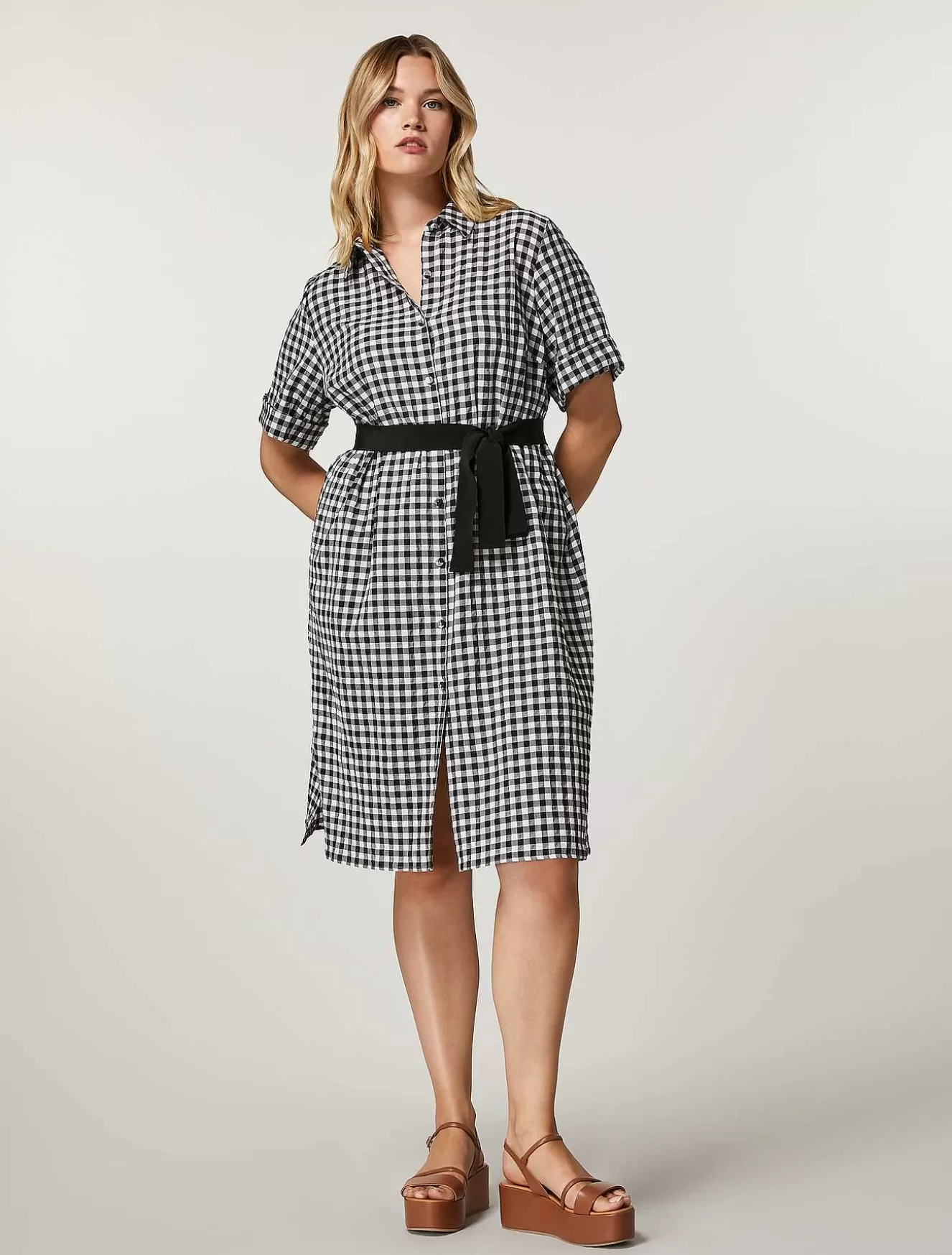 Seersucker Dress-Marina Rinaldi Hot