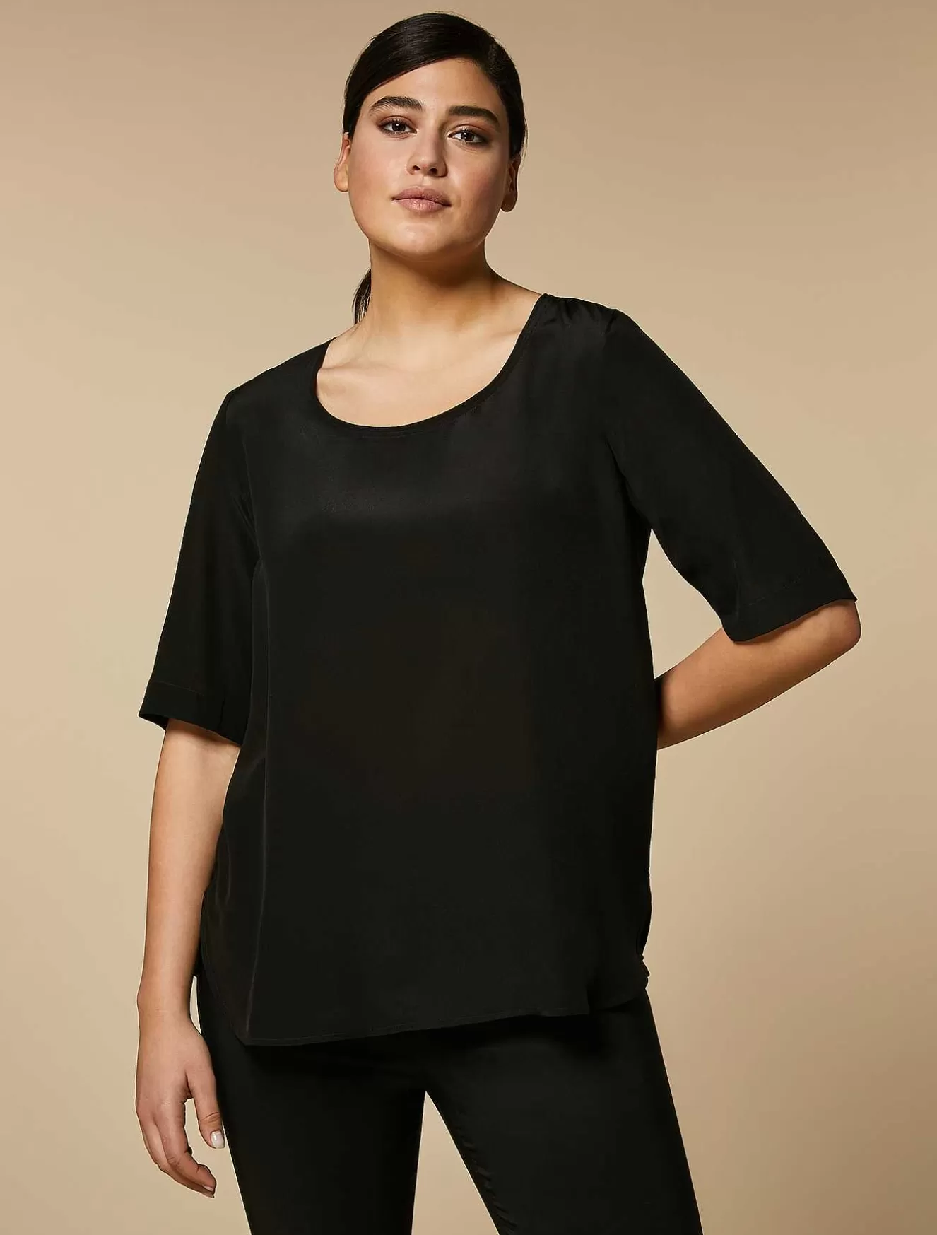 Silk Crepe De Chine Blouse-Marina Rinaldi Discount