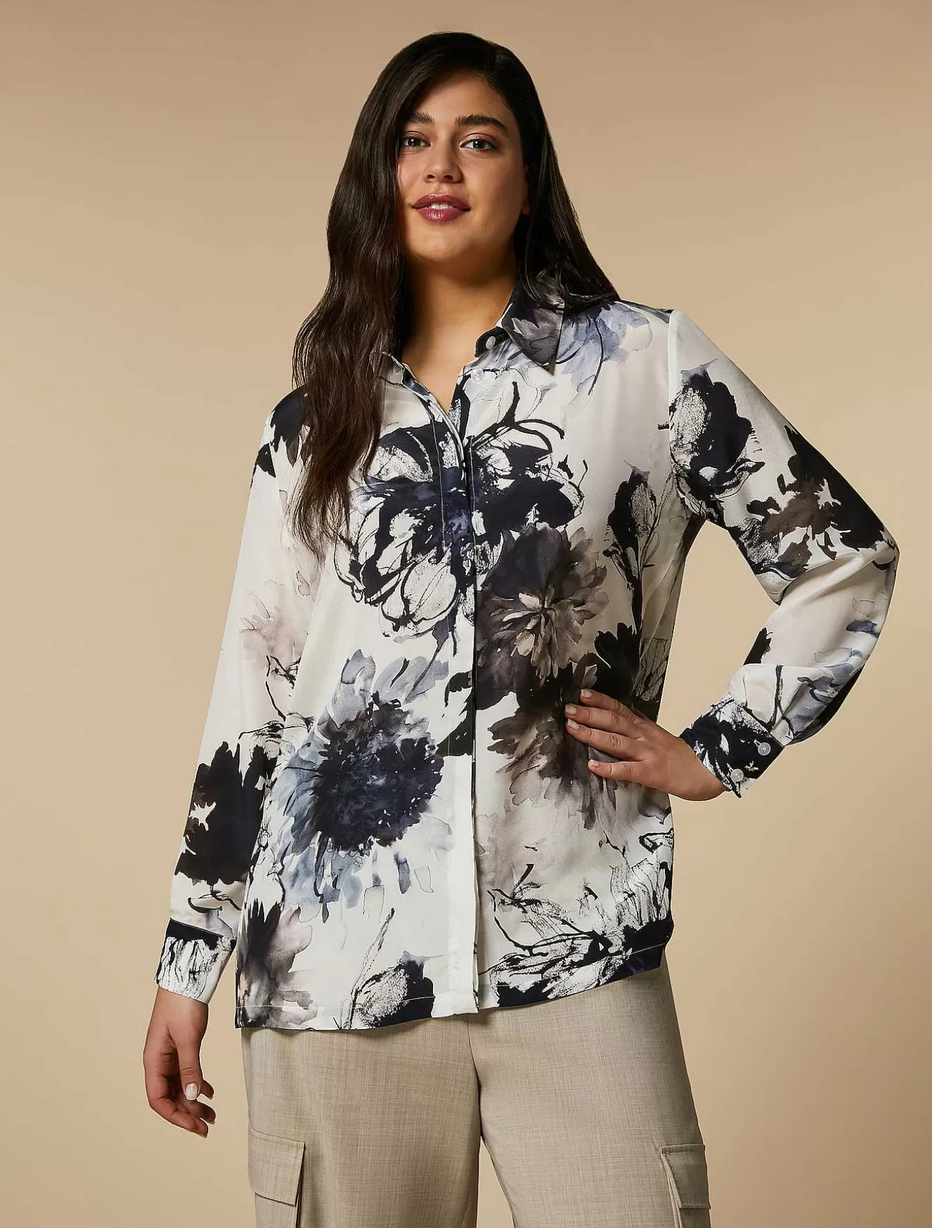 Silk Crepe De Chine Shirt-Marina Rinaldi Best