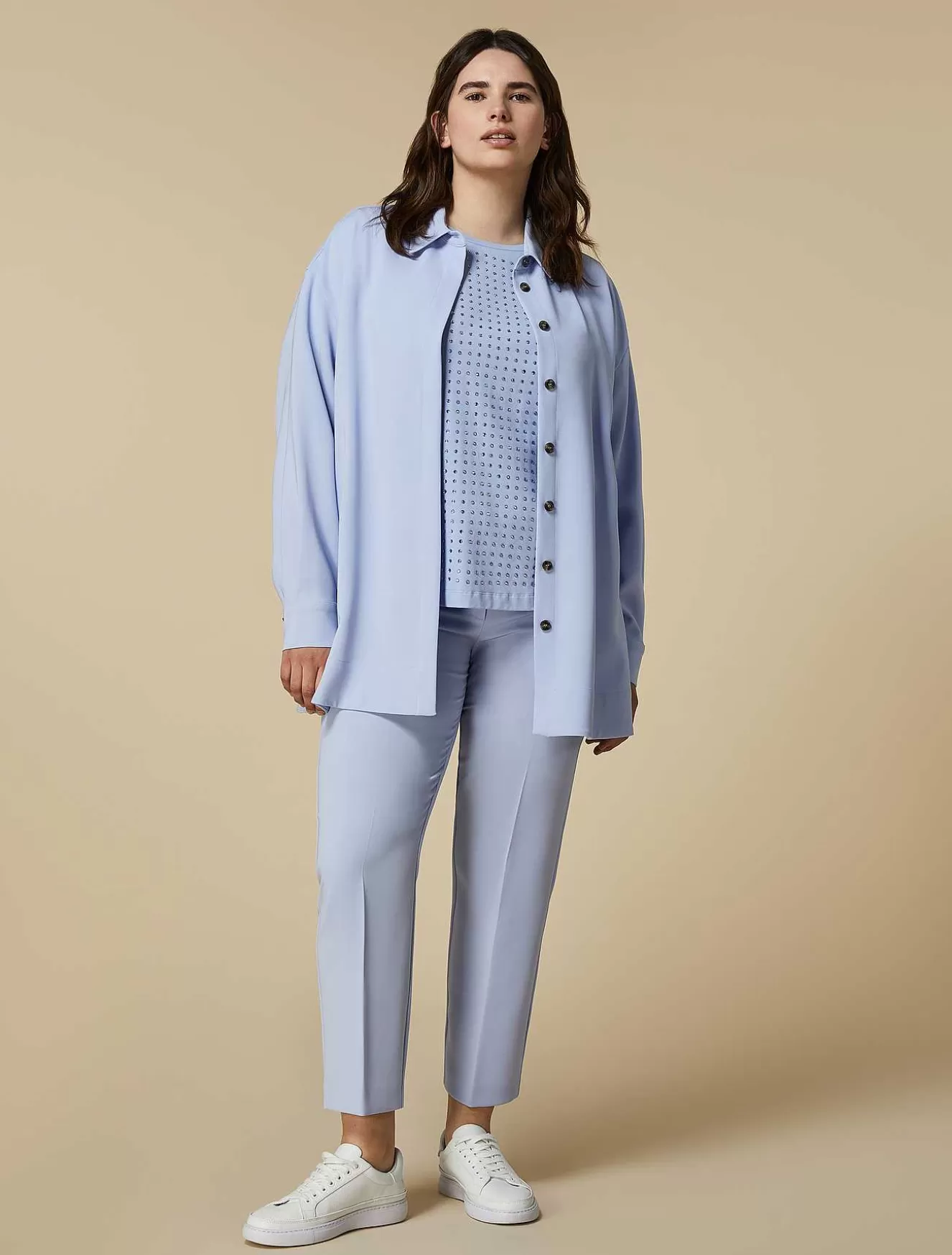 Triacetate Cady Slim Trousers-Marina Rinaldi Shop