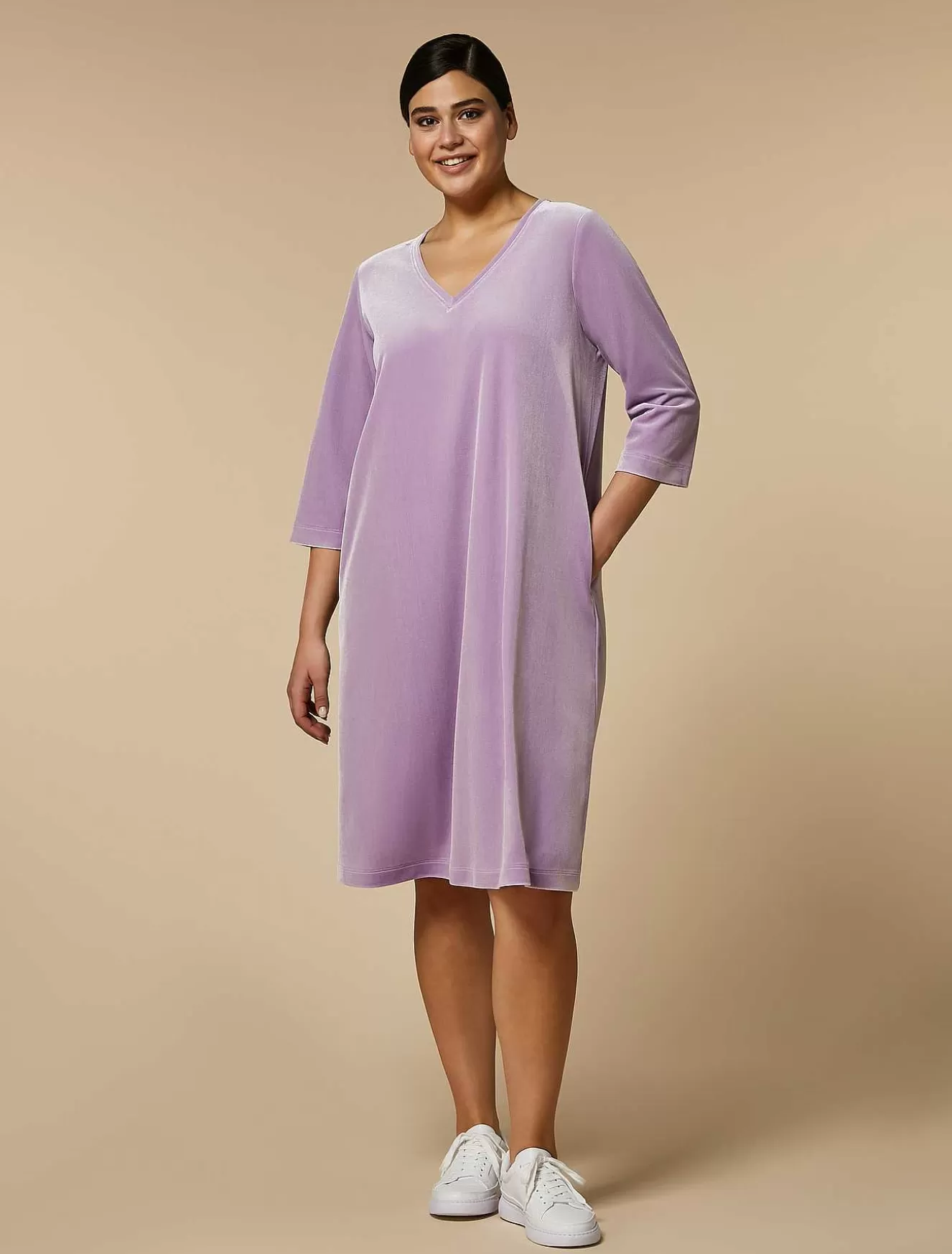 Velvet Jersey Dress-Marina Rinaldi Hot