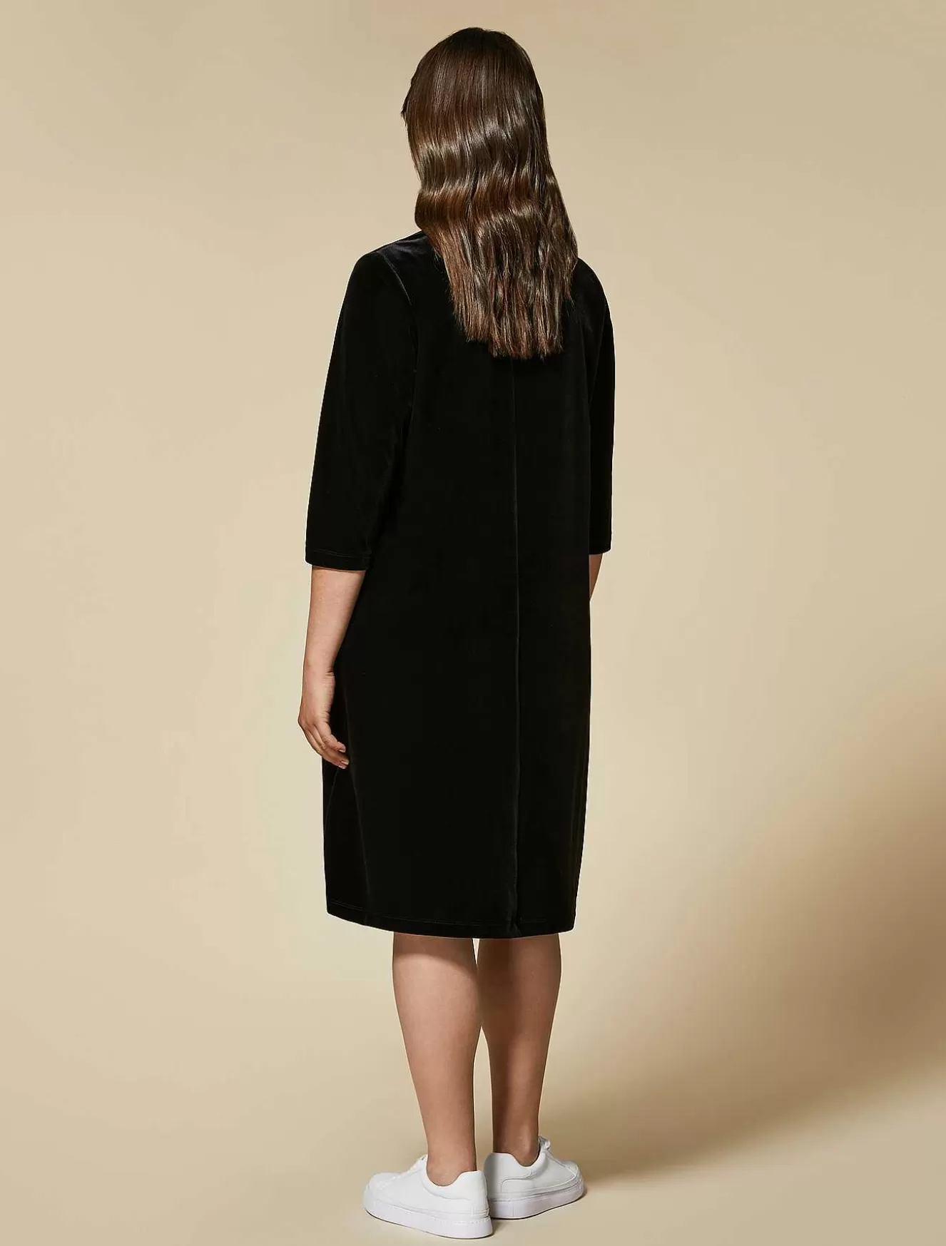 Velvet Jersey Dress-Marina Rinaldi Sale