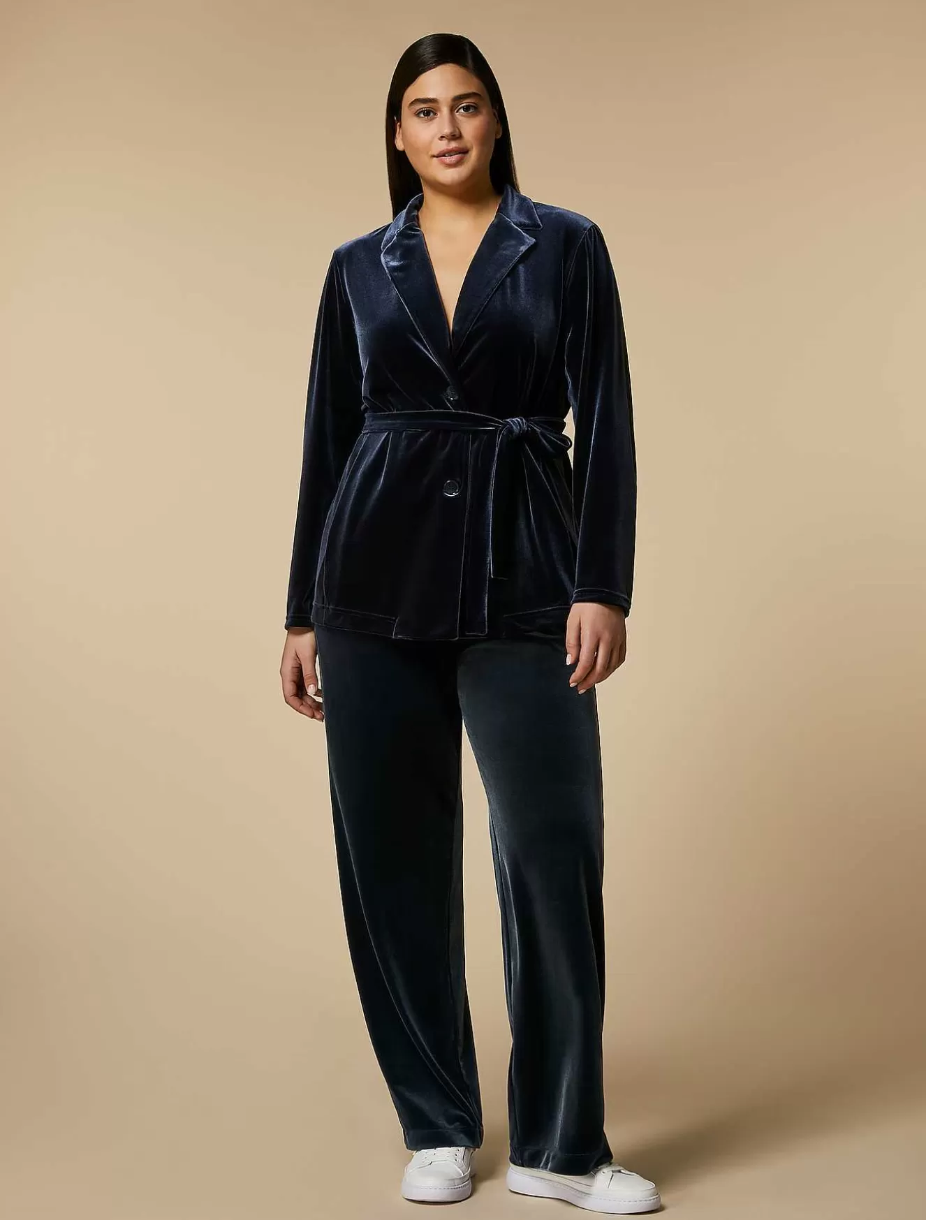Velvet Jersey Trousers-Marina Rinaldi Best