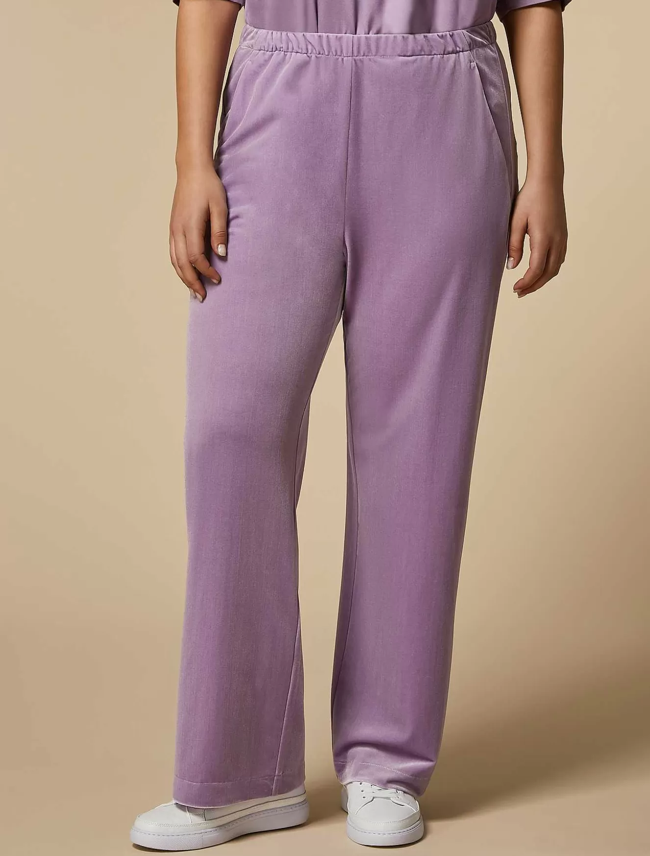 Velvet Jersey Trousers-Marina Rinaldi Store