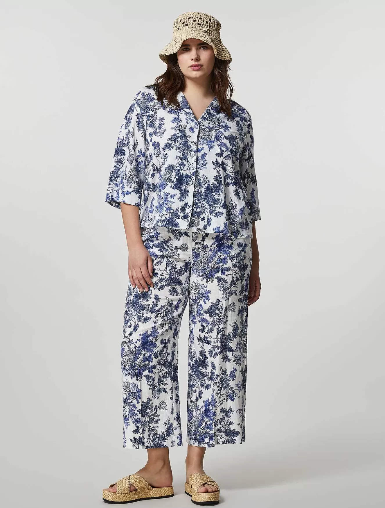 Viscose And Linen Canvas Shirt-Marina Rinaldi Best