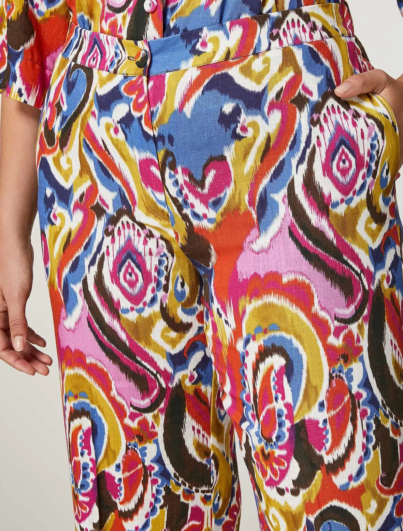 Viscose And Linen Trousers-Marina Rinaldi Sale
