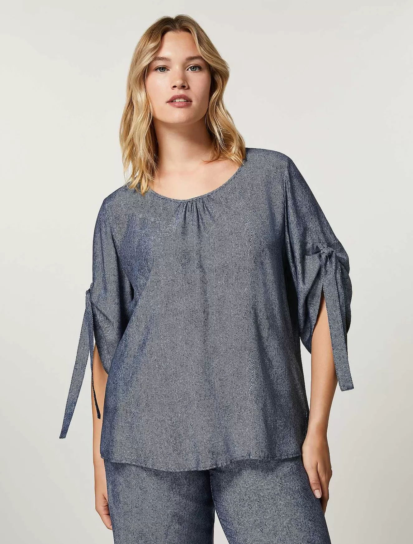 Viscose Canvas Blouse-Marina Rinaldi New