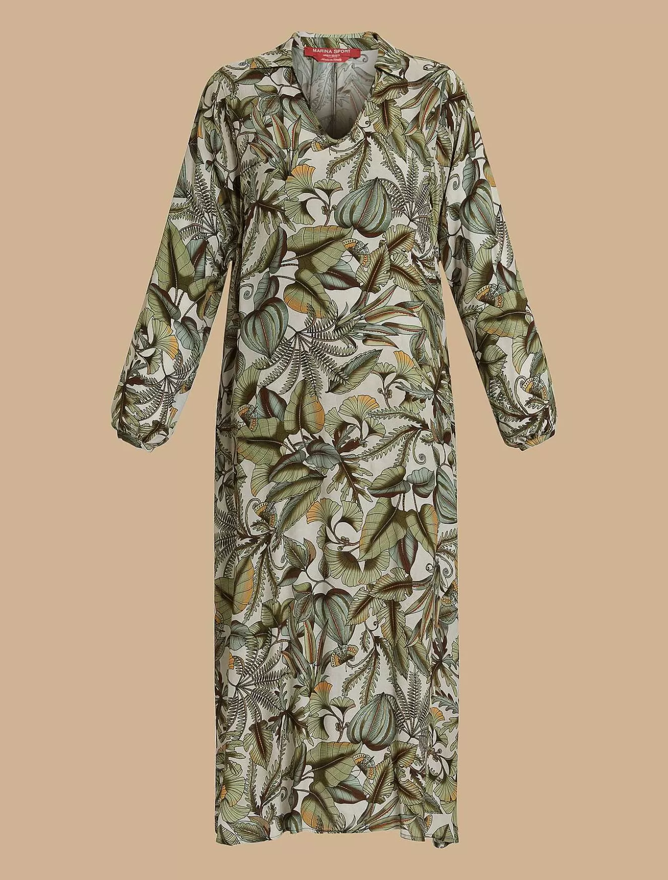 Viscose Marocain Dress-Marina Rinaldi Outlet