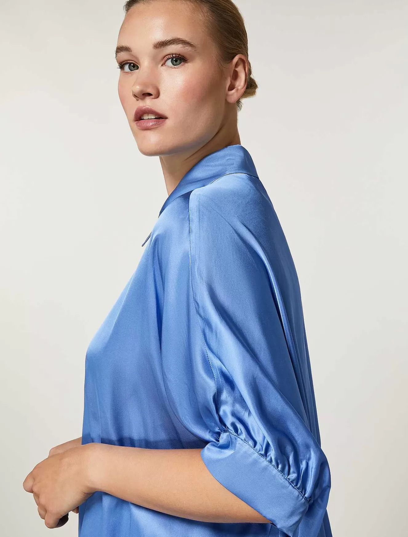 Viscose Satin Shirt-Marina Rinaldi Discount